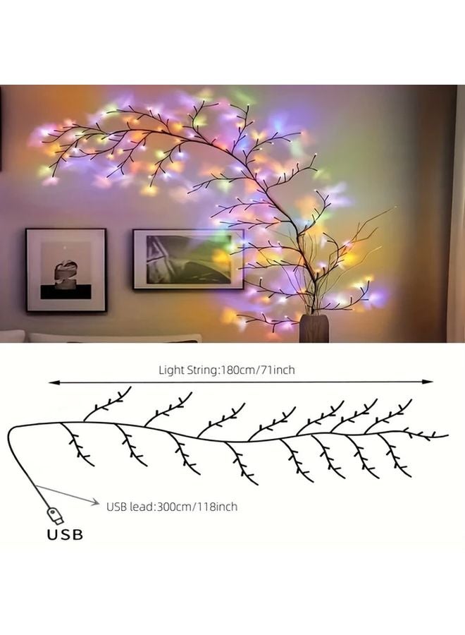 70 87 Inch Multicolor LED Bendable Willow Vine Light 8 Modes For Indoor Outdoor Decor - Image 3
